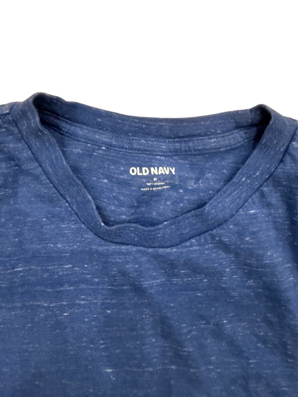 Old Navy Heathered Navy Short Sleeve Tee Men’s Medium - Picture 2 of 3
